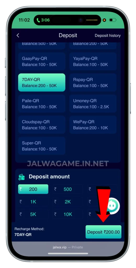 jalwa-game-deposit-page